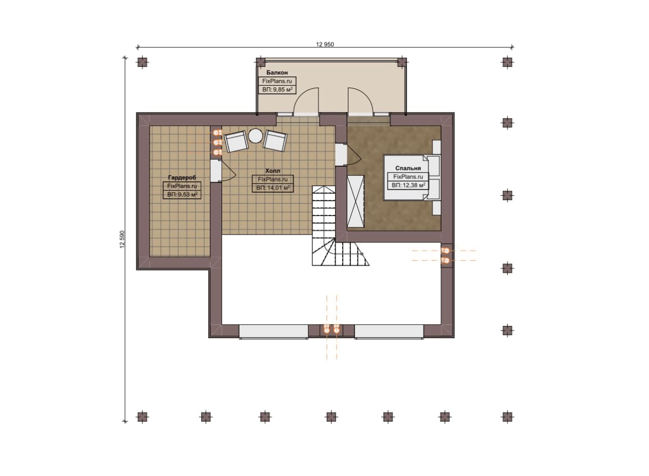План мансардного этажа — проект F-8405
