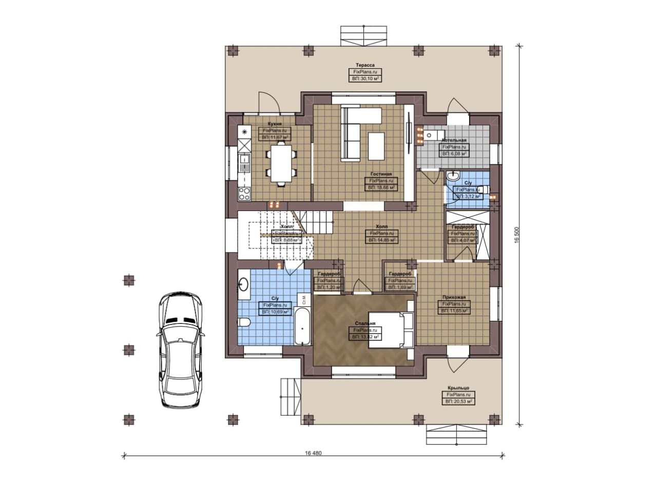 Планировка Двухэтажный дом F-21320