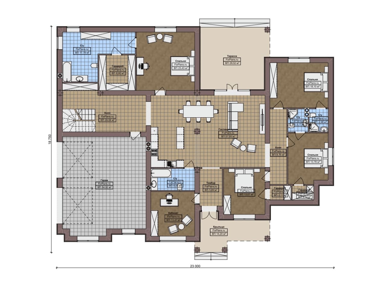 Планировка Одноэтажный дом F-16901