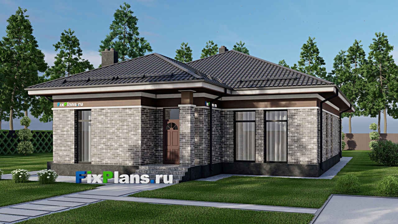 Одноэтажный дом F - 2042 — фасад