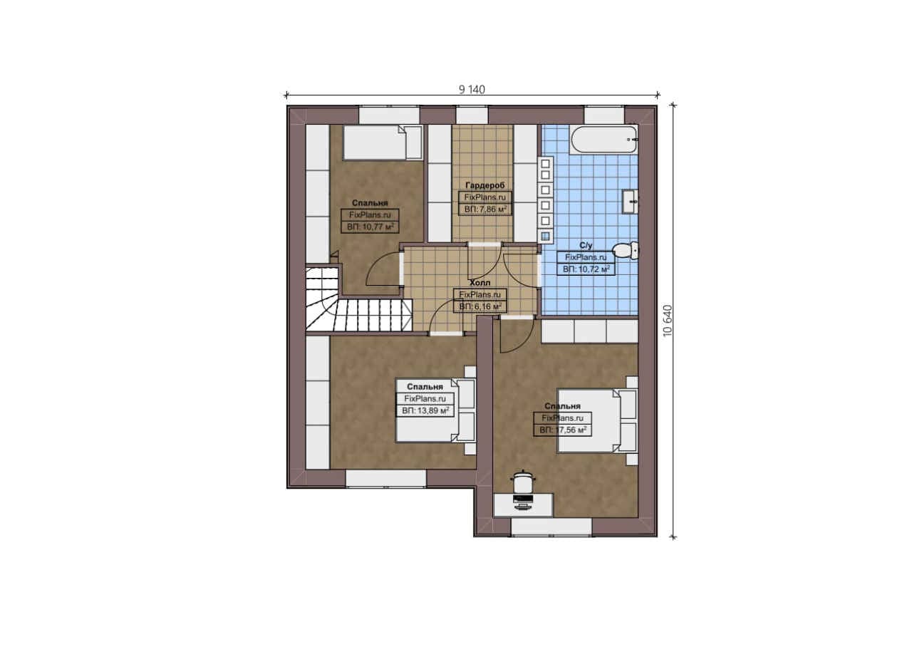 План мансардного этажа — проект F-2393